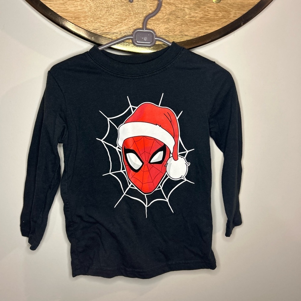Marvel Black Spider-Man Holiday Long Sleeve Tee
